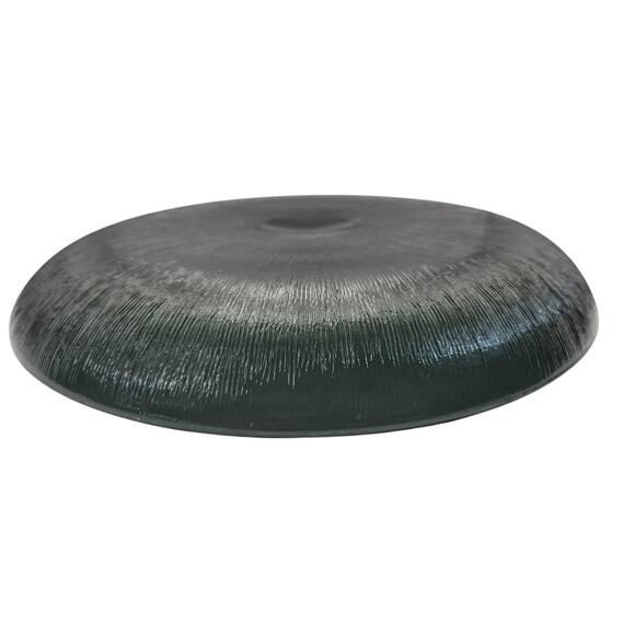 Retro Glass 12.5" Serving Platter, Vintage MCM Gray Smoke Glass - Picture 6 of 8